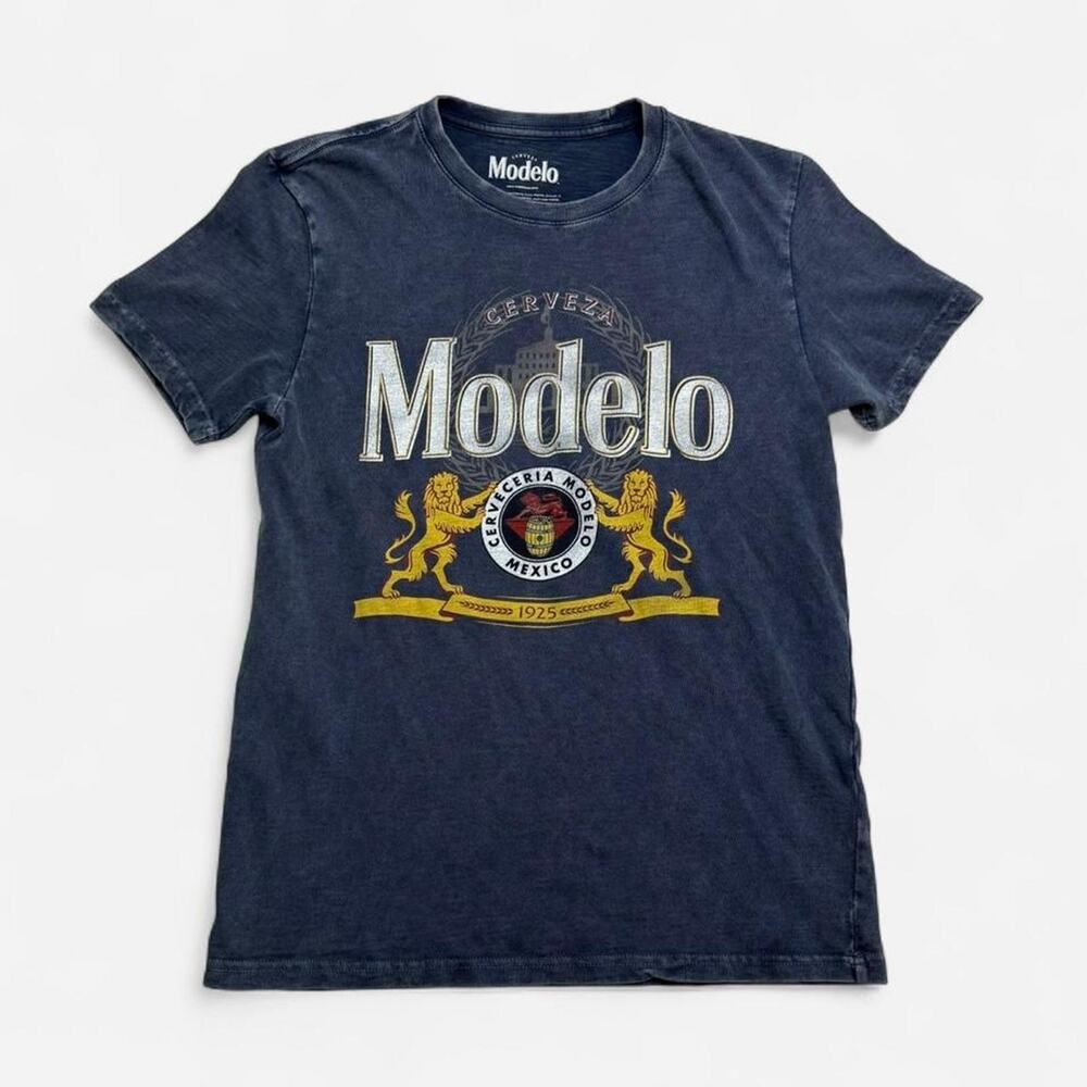 Lucky Brand Modelo Cerveza Graphic T Shirt Blue Small Beer Logo Tee